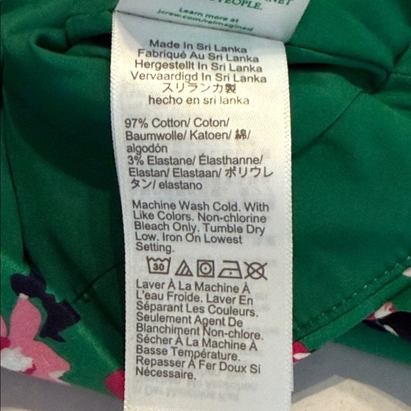 NWT J. Crew Factory Cotton Sateen Pencil Skirt Green & Pink Floral Size 0 - Picture 12 of 13